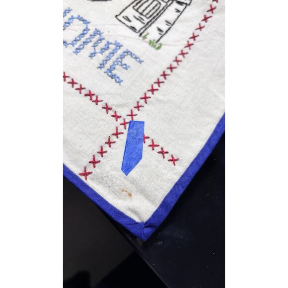 Vintage Embroidered/Cross Stitch Decorative Pillow Cover HOME SWEE HOME 17"x14" - Picture 9 of 15